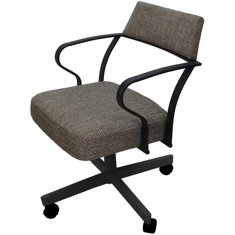 Carolina Swivel Tilt Metal Dining Caster Chair - Brown - Gray Frame