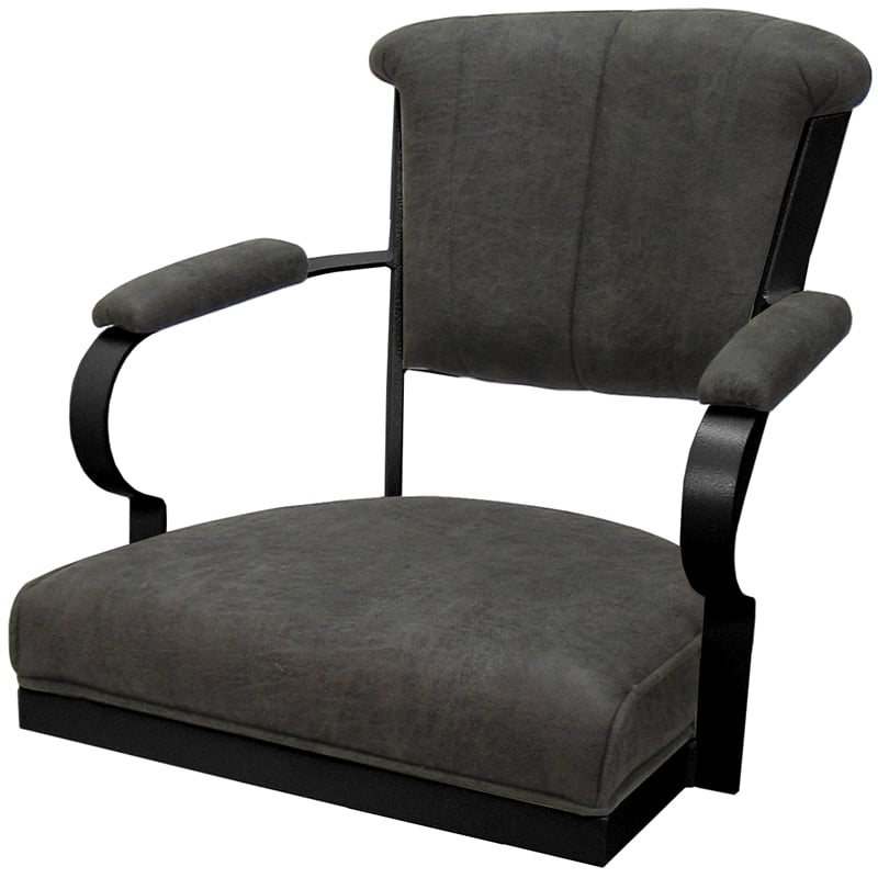 Miami Swivel Tilt Metal Caster Chair - Charcoal Gray Fabric - Black Frame