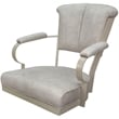 Miami Swivel Tilt Metal Caster Chair - Smoke Beige Fabric - Beige Frame