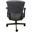 Miami Swivel Tilt Metal Caster Chair - Dark Gray Fabric - Brown Frame