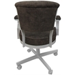Miami Swivel Tilt Metal Caster Chair - Tobacco Brown Fabric - White Frame