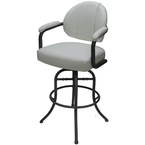 Swivel Tilt Metal Bar Stool 30&quot - M-70 - White Vinyl - Gray Frame