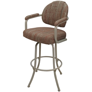 Swivel Counter Metal Bar Stool 26&quot - M-70 - Red Fabric - Beige Frame