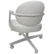 Swivel Metal Dining Caster Chair- M-70 - White Vinyl - White Metal