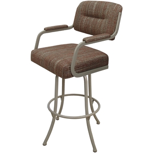 Swivel Metal Bar Stool 30&quot - M-110 - Red Fabric - Beige Frame