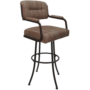 Swivel Metal Bar Stool 30&quot - M-110 - Red Fabric - Brown Frame