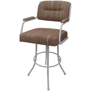 Swivel Metal Bar Stool 30&quot - M-110 - Red Fabric - White Frame