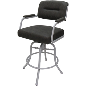 Swivel Tilt Counter Metal Bar Stool 26&quot - M-110 - Dark Gray - White Frame