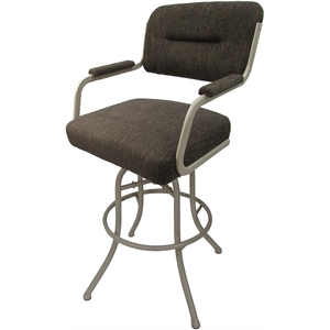 Swivel Tilt Counter Metal Bar Stool 26&quot - M-110 - Sanora Brown - Beige Frame