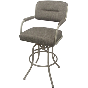 Swivel Tilt Counter Metal Bar Stool 26&quot -M-110-Plumley Cocoa (Brown)-Beige Frame