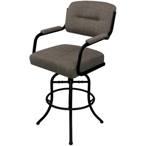 Swivel Tilt Counter Metal Bar Stool 26&quot -M-110-Plumley Cocoa (Brown)-Black Frame