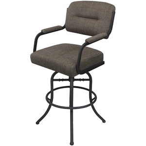 Swivel Tilt Counter Metal Bar Stool 26&quot - M-110-Plumley Cocoa (Brown)-Gray Frame