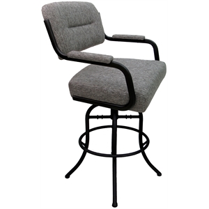 Swivel Tilt Counter Metal Bar Stool 26&quot - M-110 - Mojave Gray - Black Frame