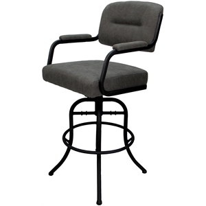 Swivel Tilt Metal Bar Stool 30&quot - M-110 - Dark Gray - Black Frame