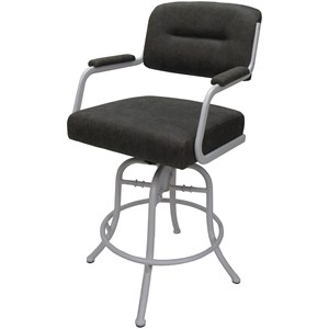 Swivel Tilt Metal Bar Stool 30&quot - M-110 - Dark Gray - White Frame