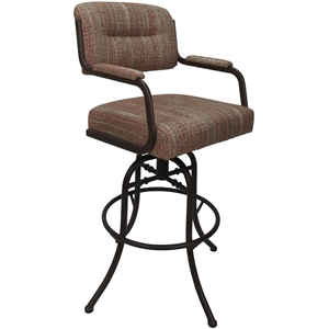 Swivel Tilt Metal Bar Stool 30&quot - M-110 - Watusi Madder (Red) - Brown