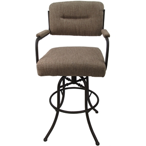 Swivel Tilt Metal Bar Stool 30&quot - M-110 - Basin Beige - Brown Frame