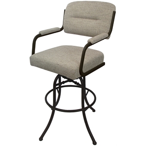 Swivel Tilt Metal Bar Stool 30&quot - M-110 - Hemsath Driftwood (Beige) -Brown Frame
