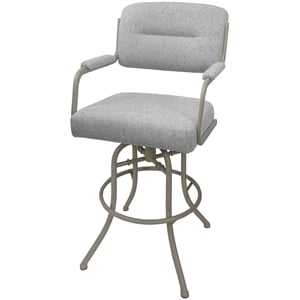 Swivel Tilt Metal Bar Stool 30&quot - M-110 - Hemsath Slate (Stone) - Beige Frame