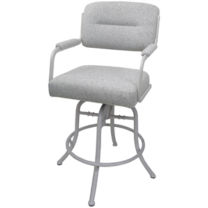 Swivel Tilt Metal Bar Stool 30&quot - M-110 - Hemsath Slate (Stone) - White Frame