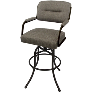 Swivel Tilt Metal Bar Stool 30&quot - M-110 - Plumley Cocoa (Brown) - Brown Frame
