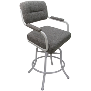 Swivel Tilt Metal Bar Stool 30&quot - M-110 - Mojave Gray - White Frame