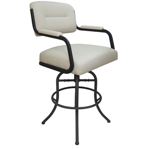 Swivel Counter Metal Bar Stool 26&quot - M-110 - Ocean Beige Vinyl - Gray