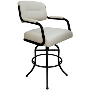 Swivel Metal Bar Stool 30&quot - M-110 - Ocean Beige Vinyl - Black
