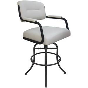 Swivel Metal Bar Stool 30&quot - M-110 - White Vinyl - Gray Frame