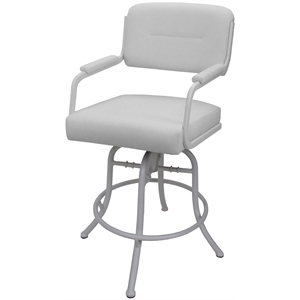 Swivel Metal Bar Stool 30&quot - M-110 - White Vinyl - White Frame