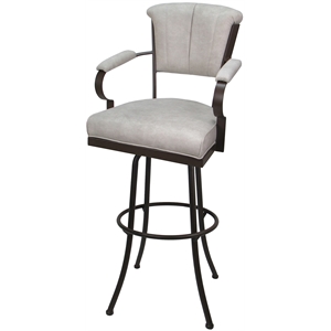 Miami - Extra Tall 34&quot Metal Bar Stools - Outlier Stucco (Smoke) - Brown Frame