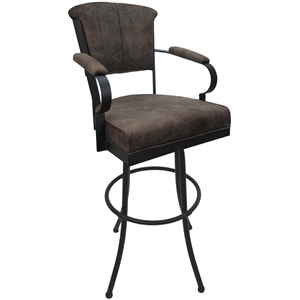 Miami - Extra Tall 34&quot Metal Bar Stools - Northwest Whiskey (Tobacco) Gray Frame