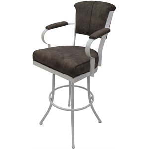 Miami - Extra Tall 34&quot Metal Bar Stools - Northwest Whiskey(Tobacco) White Frame