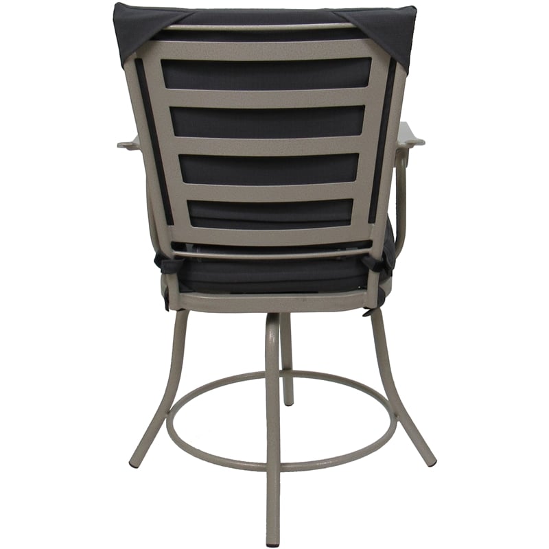 Outdoor/Indoor Patio Dining Chair - Jamey - Dark Gray Linen Fabric - Beige