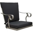 Outdoor/Indoor Patio Dining Chair - Jamey - Dark Gray Linen Fabric - Beige