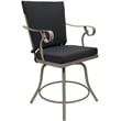 Outdoor/Indoor Patio Dining Chair - Jamey - Dark Gray Linen Fabric - Beige