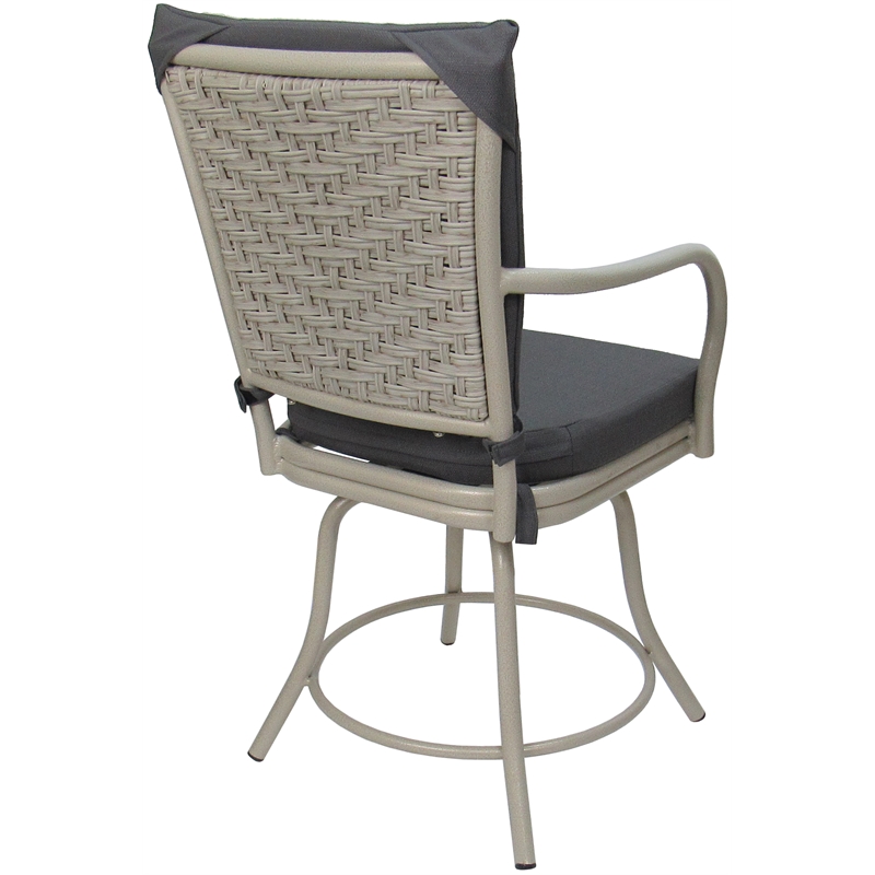 Outdoor/Indoor Patio Dining Chair - Ofir - Dark Gray Linen - Beige