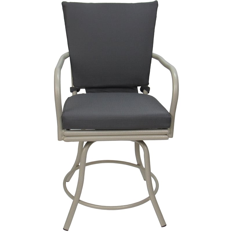 Outdoor/Indoor Patio Dining Chair - Ofir - Dark Gray Linen - Beige
