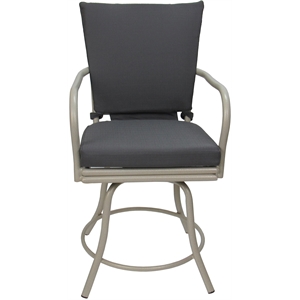 Outdoor/Indoor Patio Dining Chair - Ofir - Dark Gray Linen - Beige