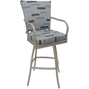 Outdoor or Indoor Counter 26&quot Bar Stool - Ofir - B-W Blue Beige - Beige