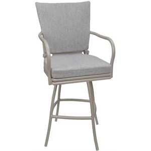 Outdoor or Indoor Counter 26&quot Bar Stool - Ofir - White Linen - Beige