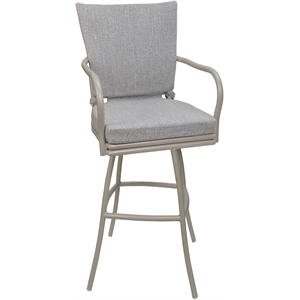Outdoor or Indoor 30&quot Bar Stool - Ofir - White Linen - Beige