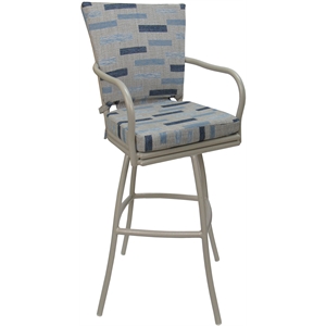 Outdoor or Indoor Extra Tall Bar Stool 34&quot Ofir - B-W Blue Beige - Beige