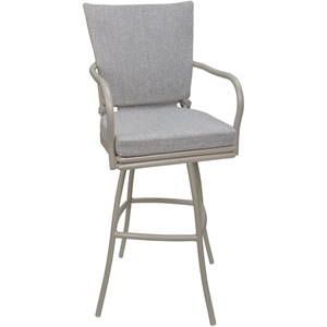Outdoor or Indoor Extra Tall Bar Stool 34&quot Ofir - White Linen - Beige