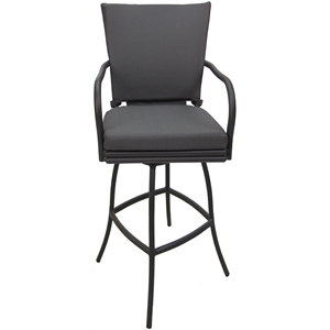 Outdoor or Indoor Extra Tall Bar Stool 34&quot Ofir - Dark Gray Linen - Gray