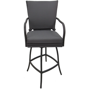 Outdoor or Indoor Counter 26&quot Bar Stool - Ofir - Gray Fabric - Gray Frame