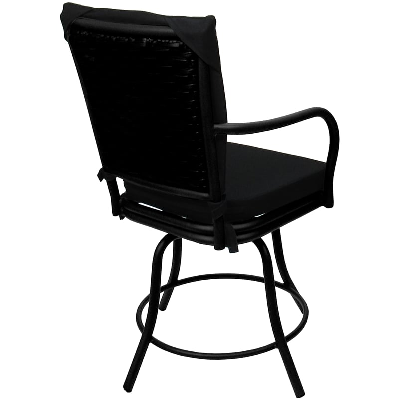 Outdoor/Indoor Patio Dining Chair - Ofir - Black Fabric - Black Frame