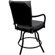 Outdoor/Indoor Patio Dining Chair - Ofir - Dark Gray Linen Fabric - Black Frame
