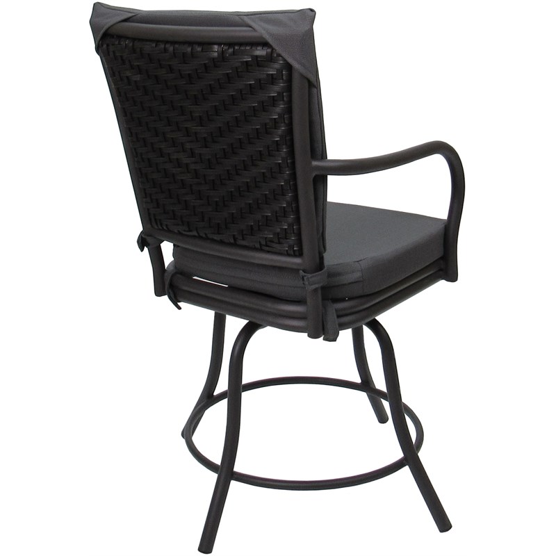 Outdoor/Indoor Patio Dining Chair - Ofir - Gray Fabric - Gray Frame