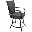 Outdoor/Indoor Patio Dining Chair - Ofir - Gray Fabric - Gray Frame